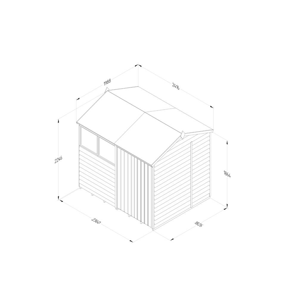4LIFE Reverse Apex Shed 8×6 – Double Door – 2 Windows 5013053200957 2